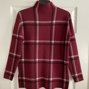 Max Studio burgundy plaid sweater, sz. S